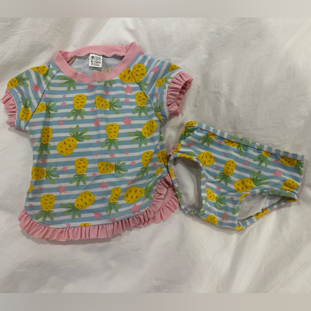 Baby Girls Pineapple Print Swim Set